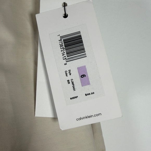 NWT Calvin Klein Cream Wide-Leg Pants Croppes - Picture 4 of 8